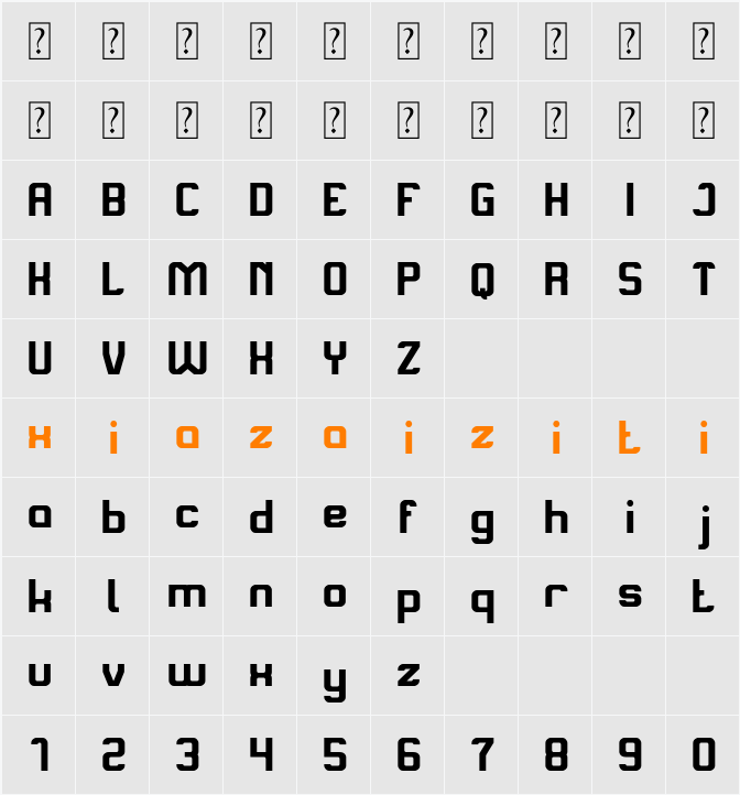 Alive in a Science Fiction 字符映射表