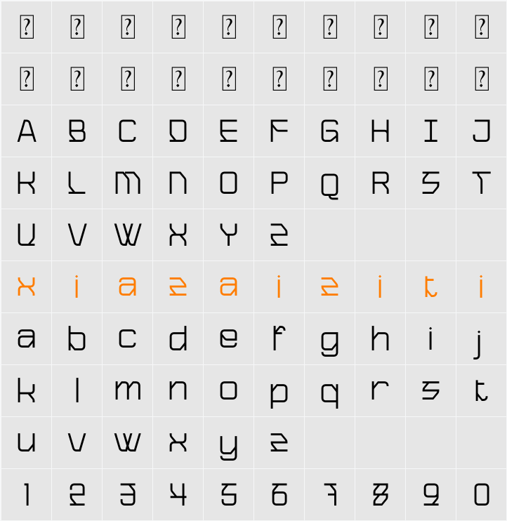 Rexus Cyber 字符映射表