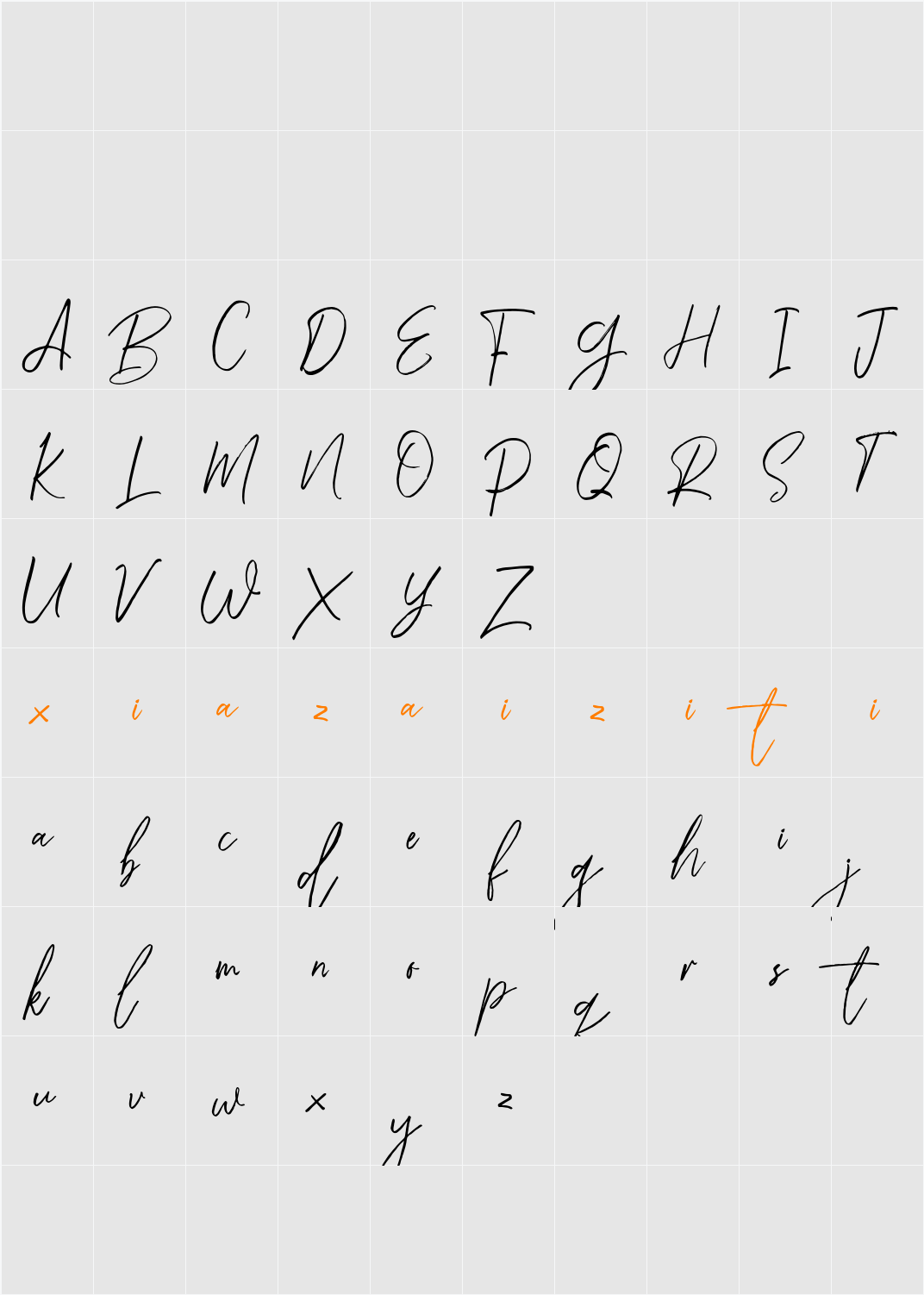 Riclose Script 字符映射表