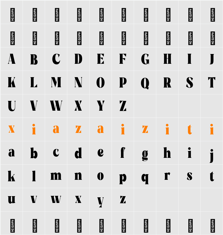 Rigam Medium 字符映射表