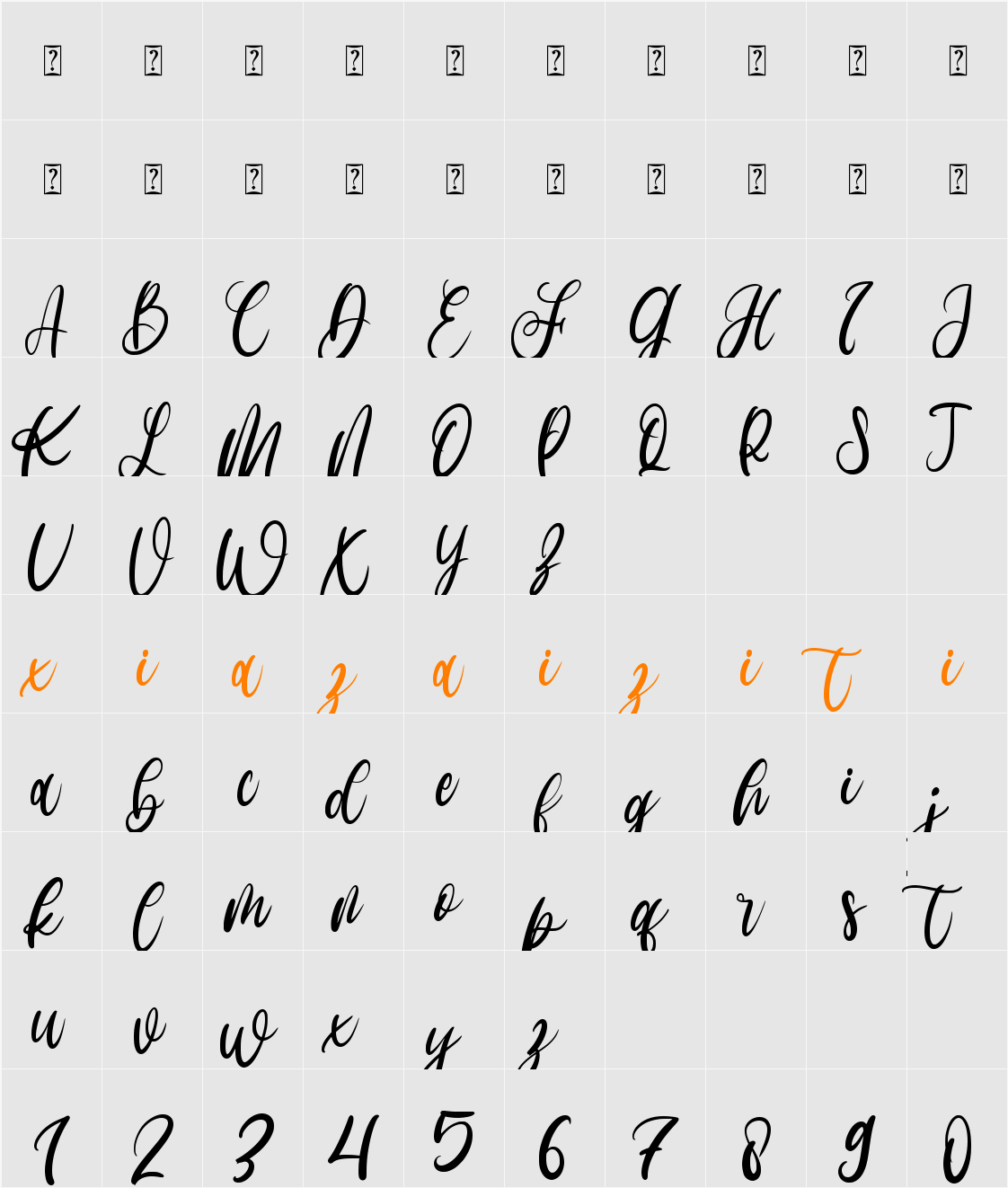 Xylophones 字符映射表
