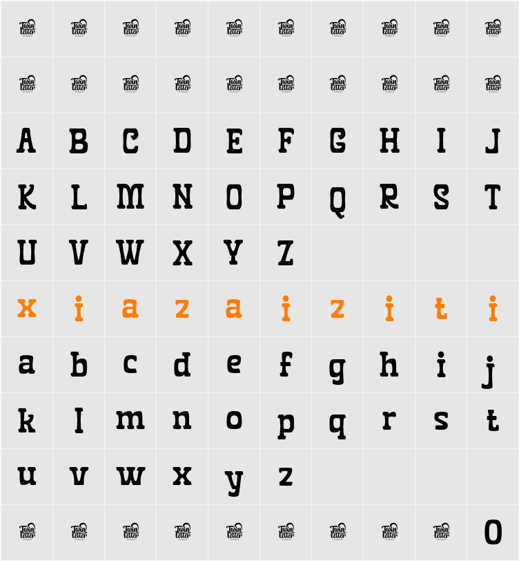 ZEWKILA Trial 字符映射表