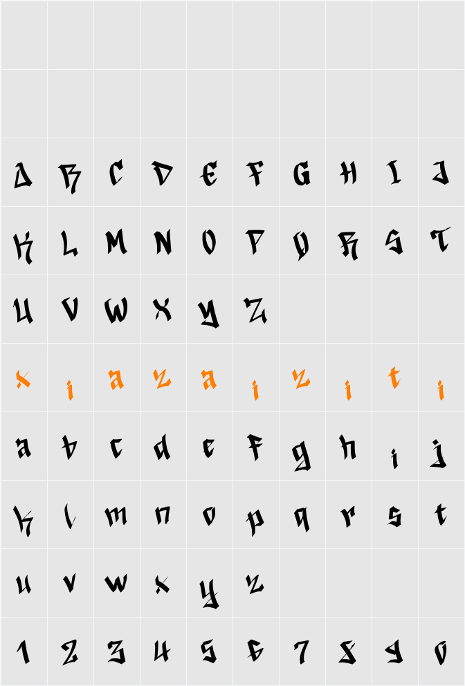 Winter Graffiti Demo 字符映射表