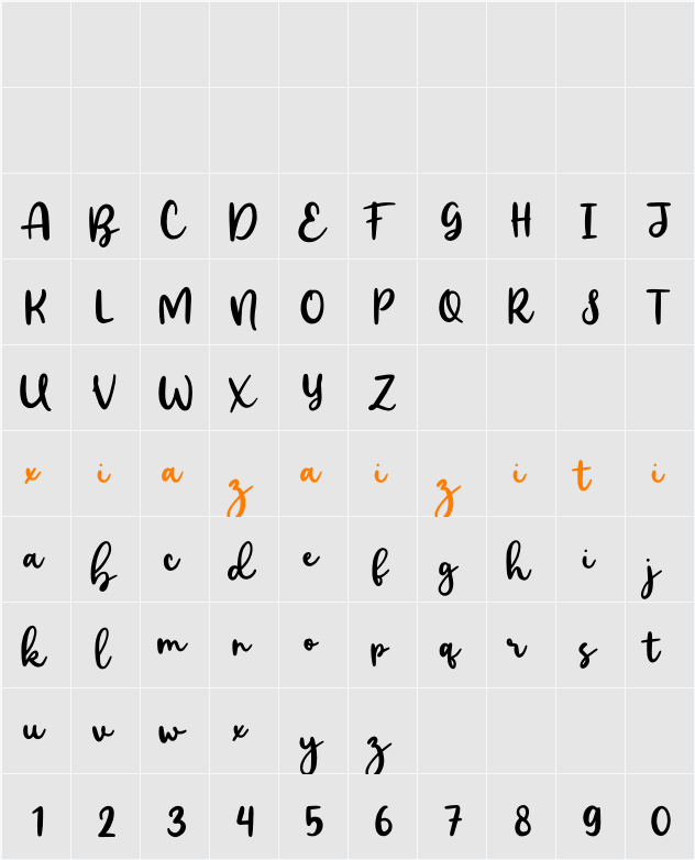 Winter Snowflake 字符映射表