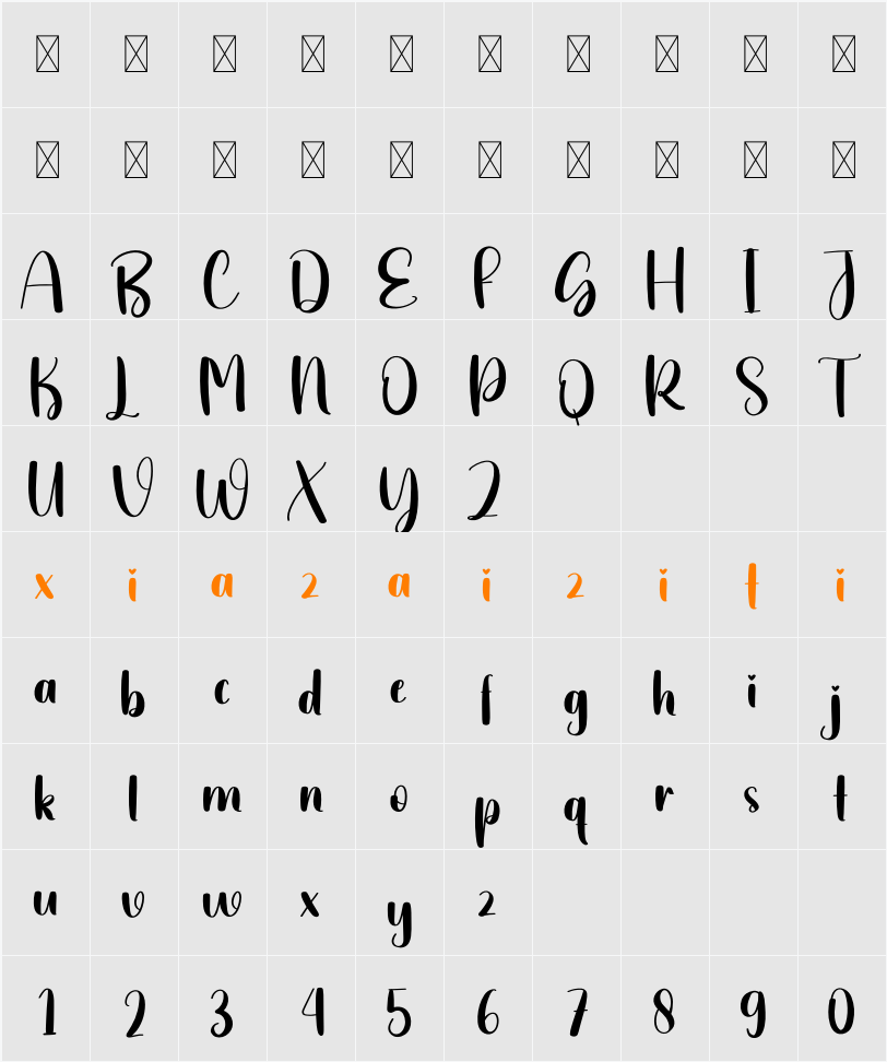 Writting Creative 字符映射表