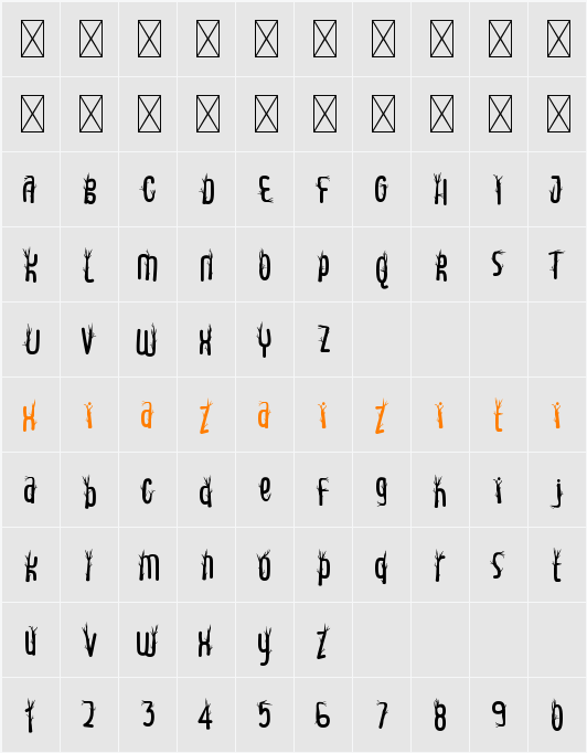 World Madly Branch 字符映射表