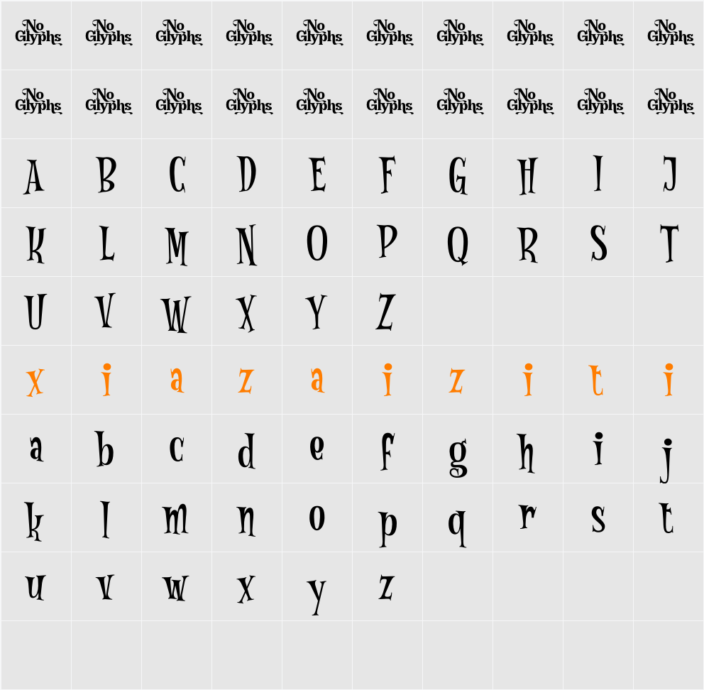 Zombies DEMO 字符映射表