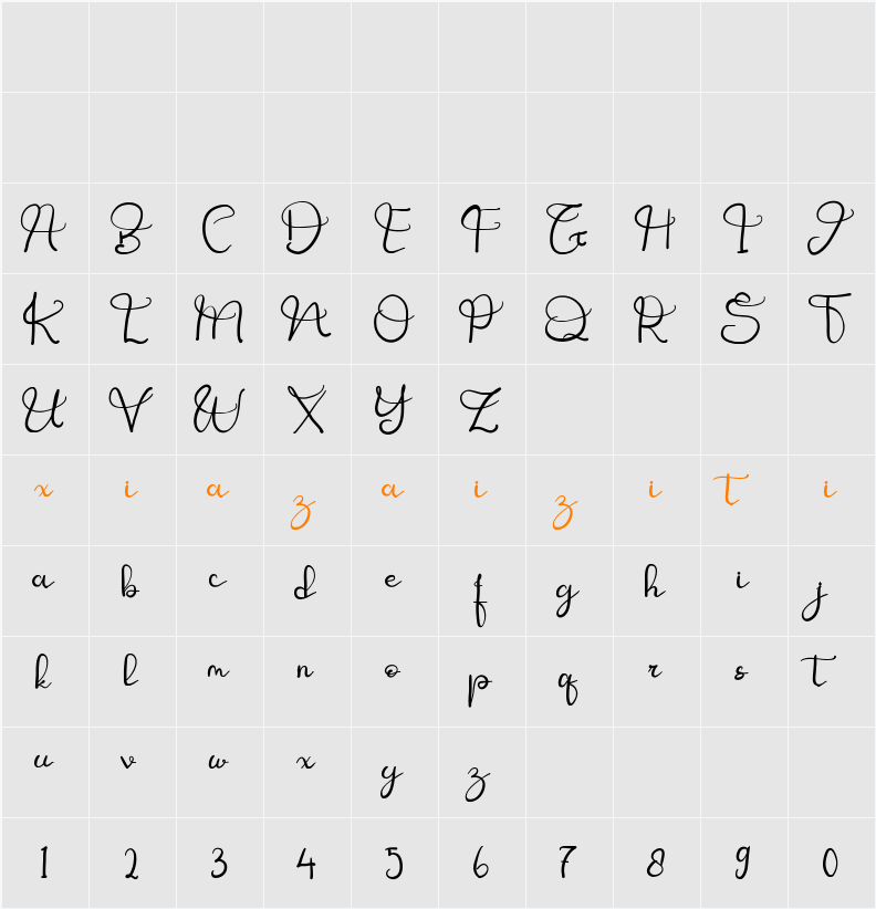 Zumanji Valkalari 字符映射表