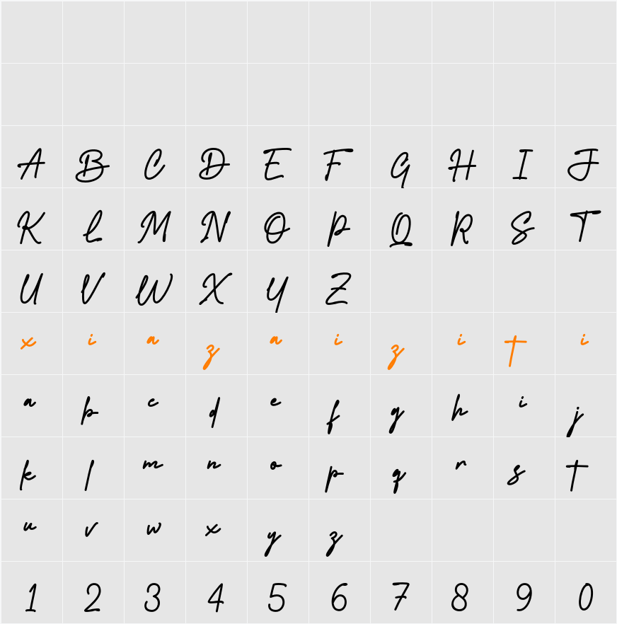 Ypsilanti Signature 字符映射表
