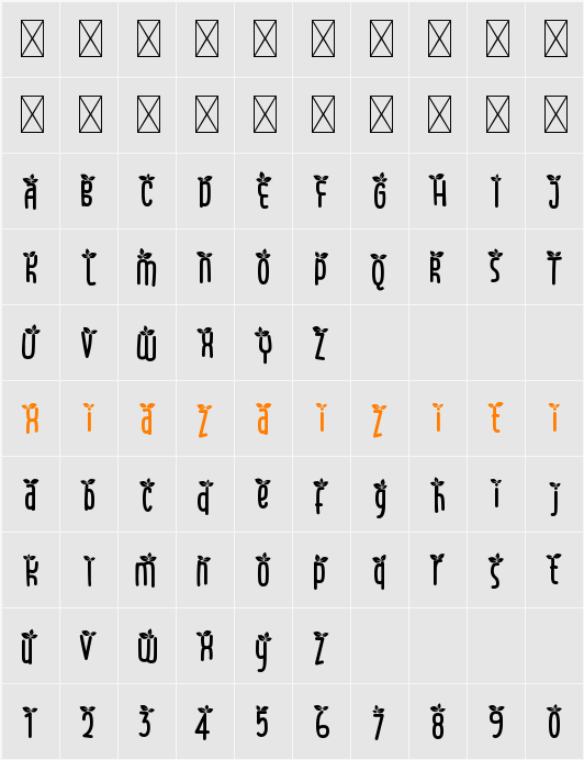 World Madly Leaf 2 字符映射表