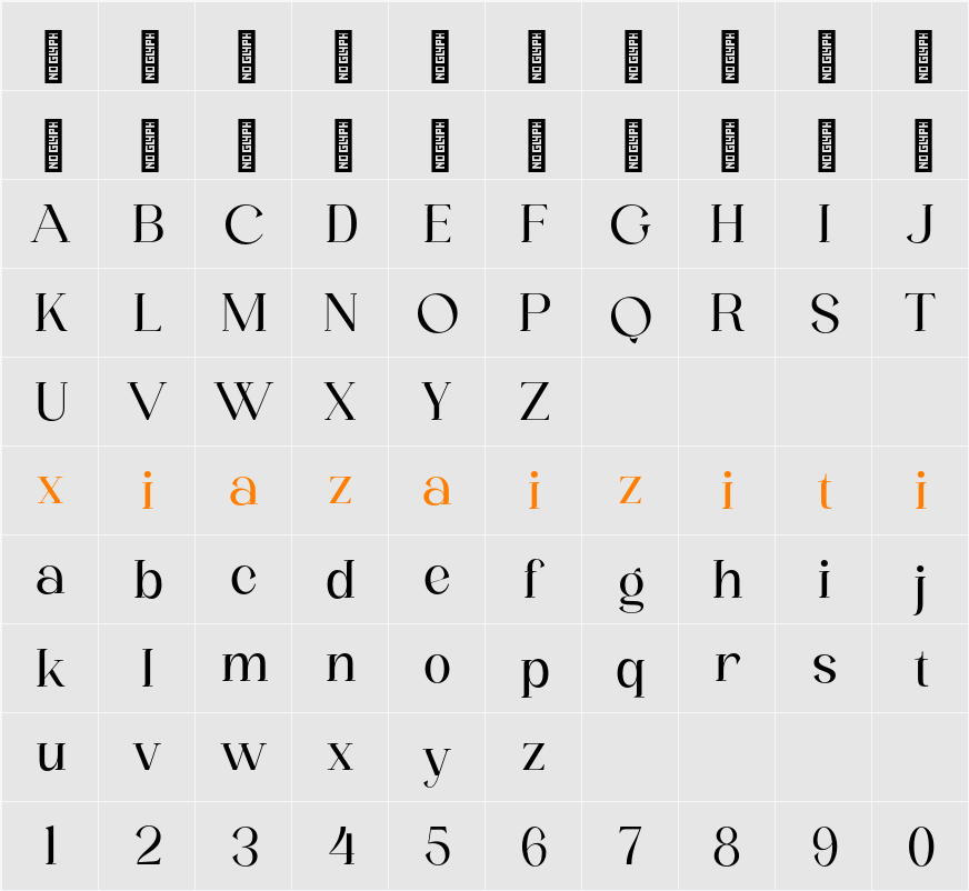 Zanor 字符映射表