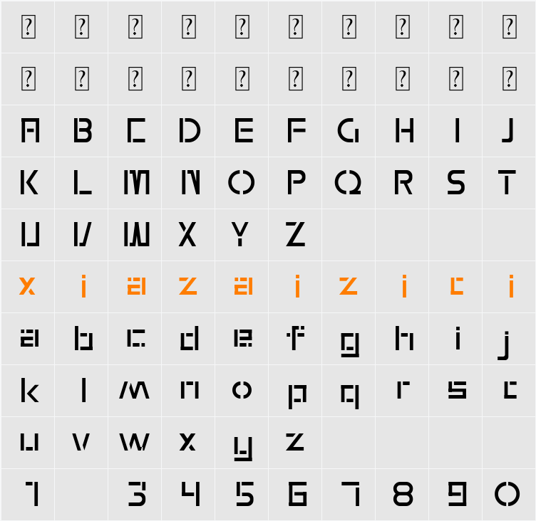 wmxyo 字符映射表
