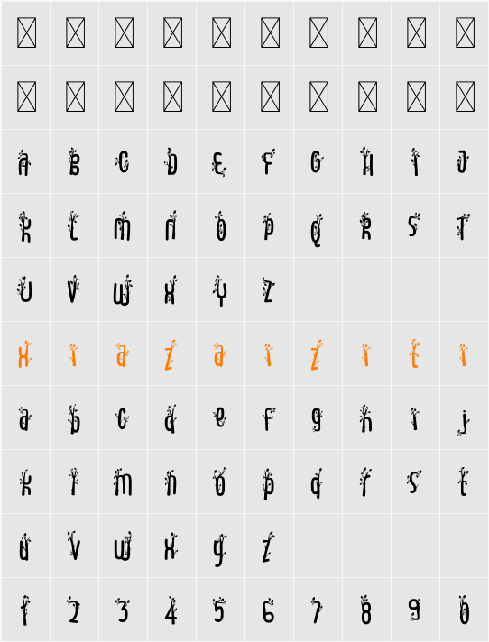 World Madly Tree 字符映射表