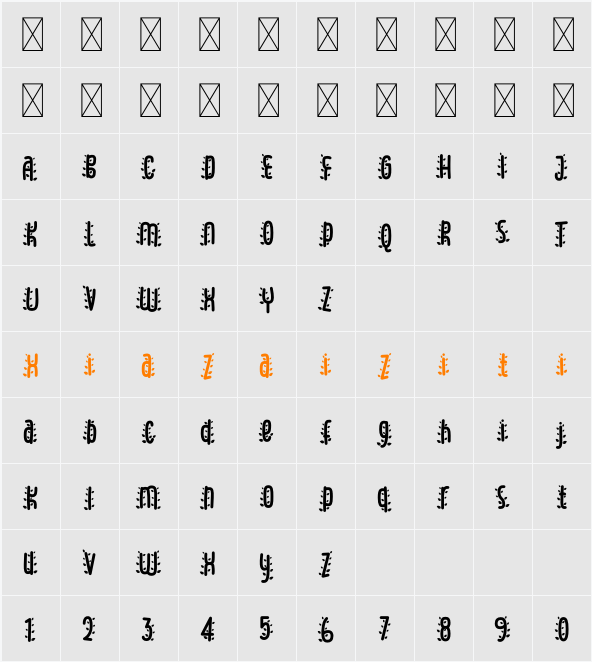 World Madly Leaf 字符映射表