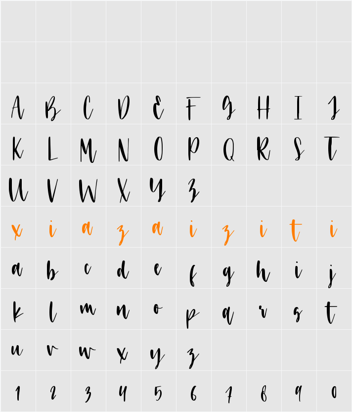Winter Song 字符映射表