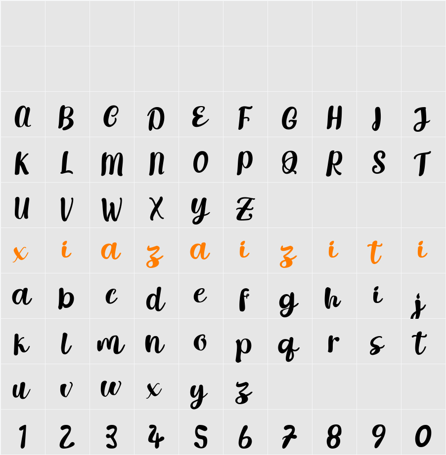 Zigasto 字符映射表