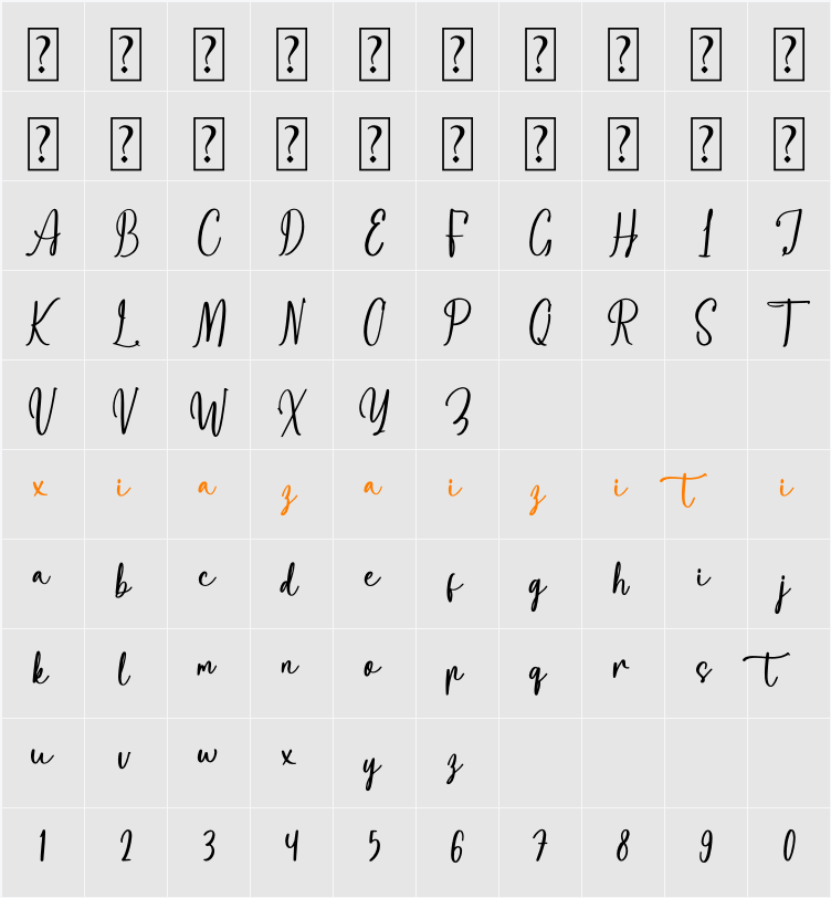 Yanhir Amolesthic 字符映射表