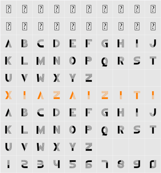 ZONALINE 字符映射表