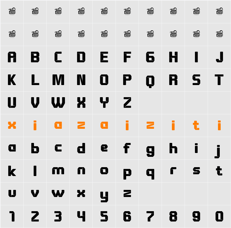 Zachian Trial Regular 字符映射表